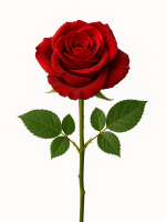 Sehr schöne rote Rose freigestellt auf weißem Grund